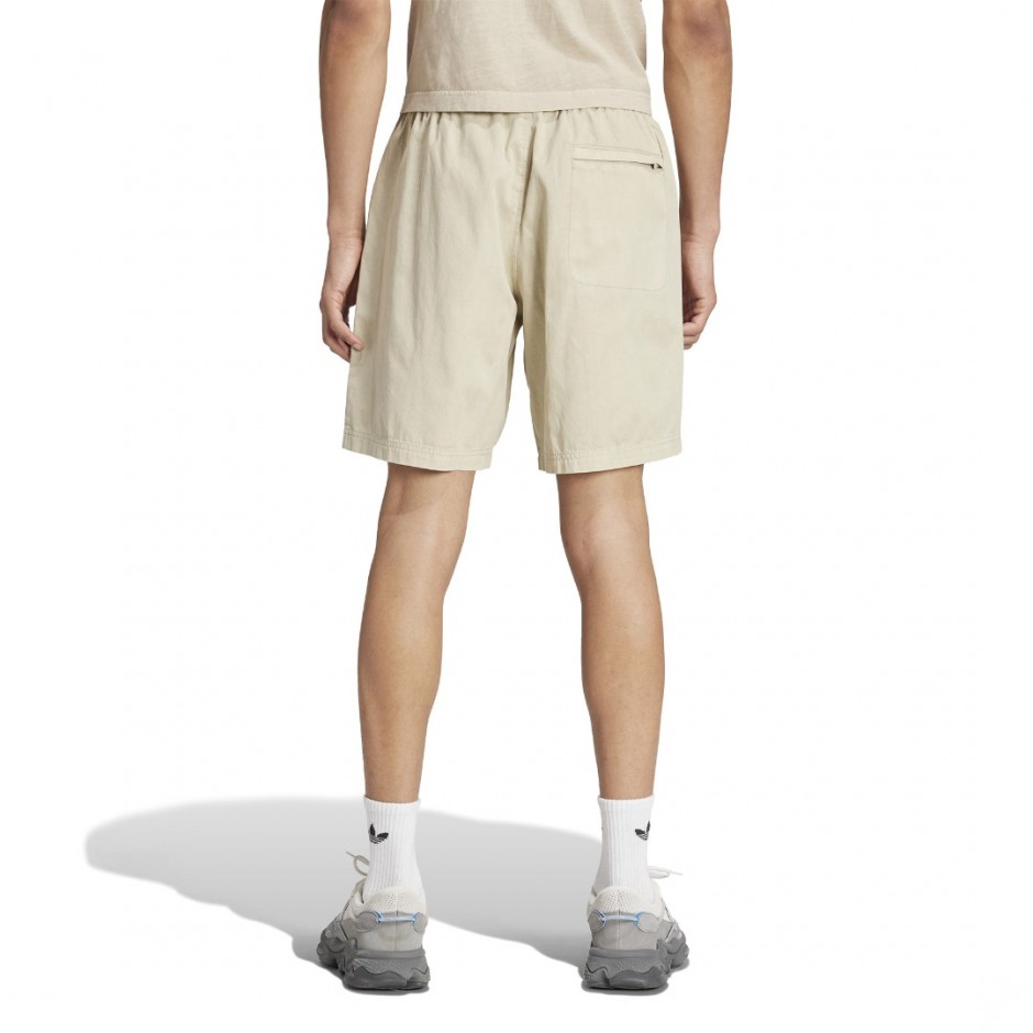 Ανδρική Βερμούδα Εκρού - adidas Originals Trefoil Essentials+ Dye Woven