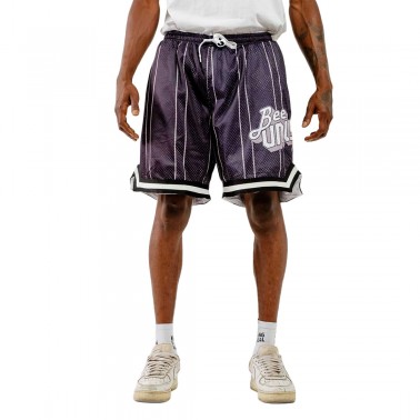 BEE UNUSUAL BASKETBALL RETRO SHORTS AB-259005-BLACK/GREY Black