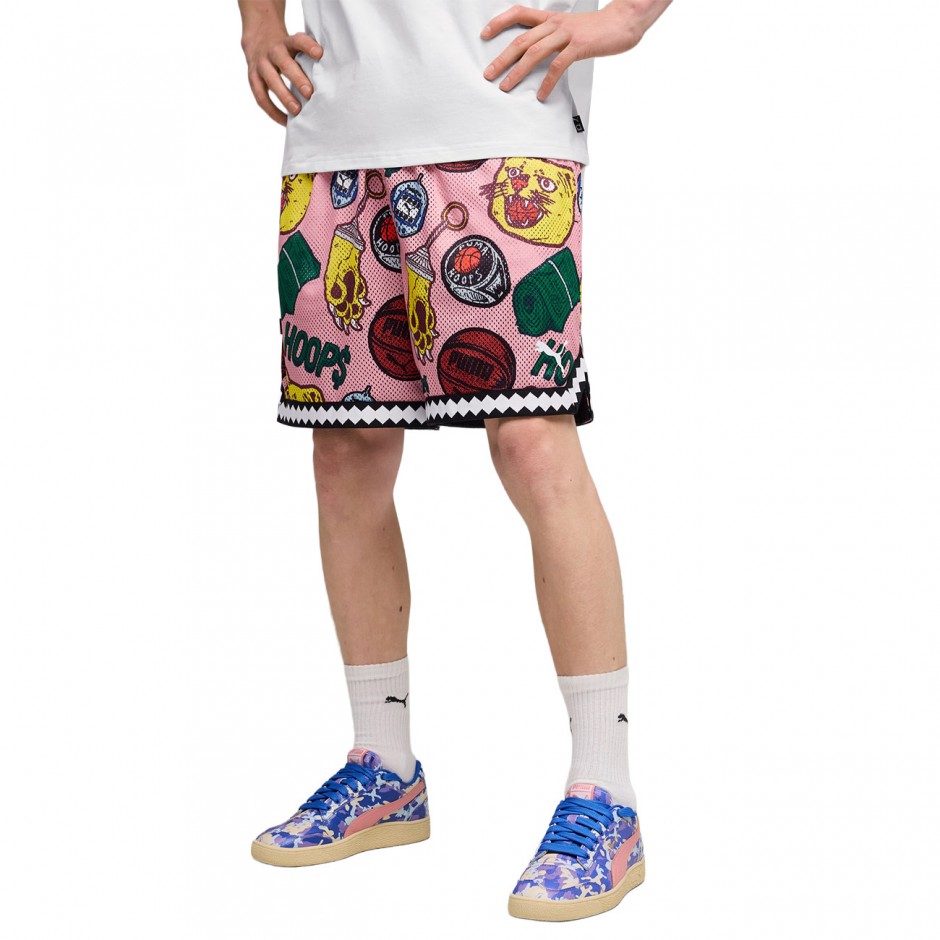 PUMA COMMISSIONER DYLAN REVERSIBLE AOP 7 SHORT 632816-01 Black