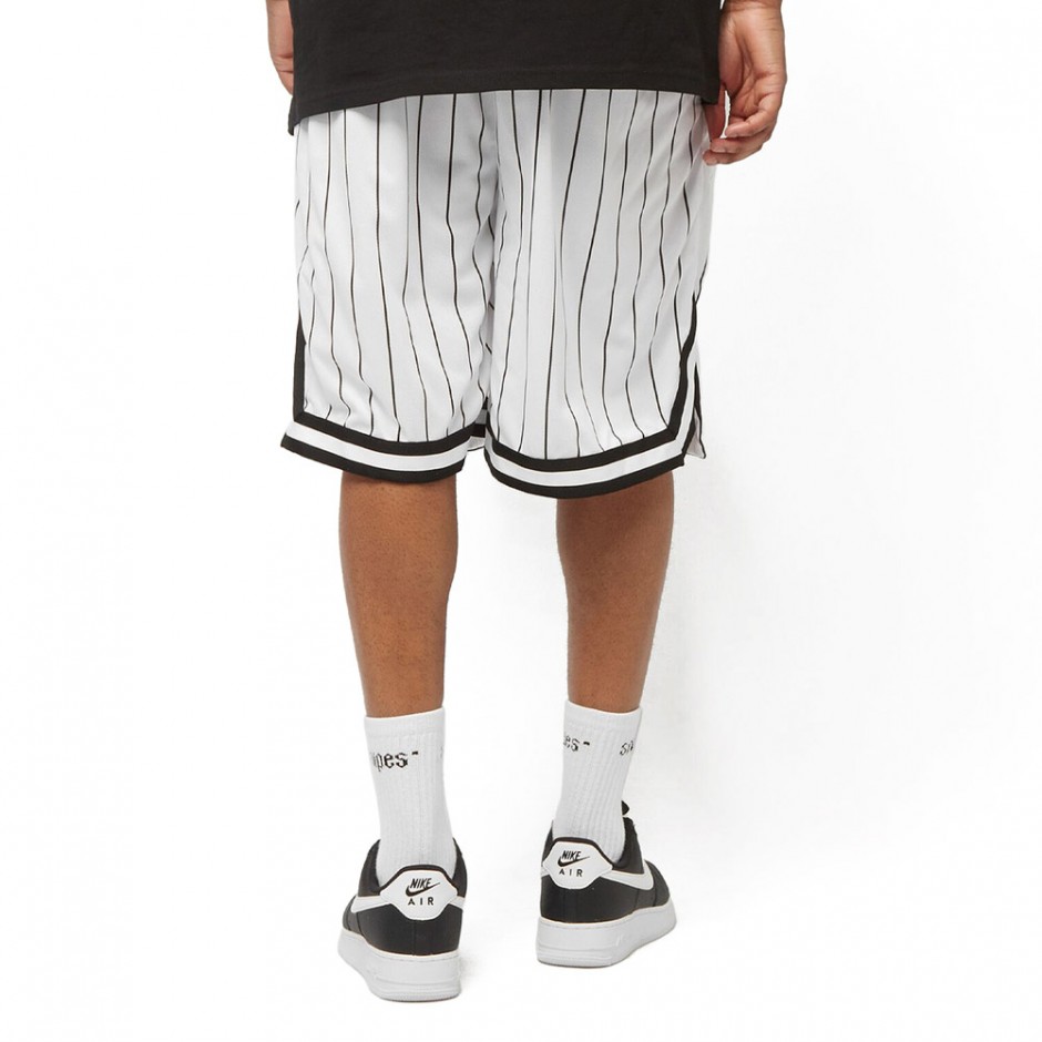 KARL KANI KK SMALL SIGNATURE PINSTRIPE MESH SHORTS KM-PS011-002-02-WHITE/BLACK White