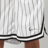 KARL KANI KK SMALL SIGNATURE PINSTRIPE MESH SHORTS KM-PS011-002-02-WHITE/BLACK White Image 1