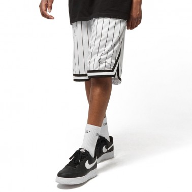KARL KANI KK SMALL SIGNATURE PINSTRIPE MESH SHORTS KM-PS011-002-02-WHITE/BLACK White