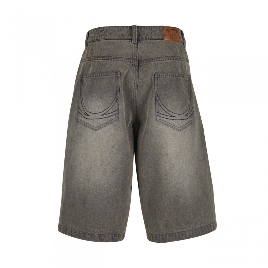 Ανδρική Τζιν Βερμούδα Γκρι - Karl Kani OG Washed Relaxed
