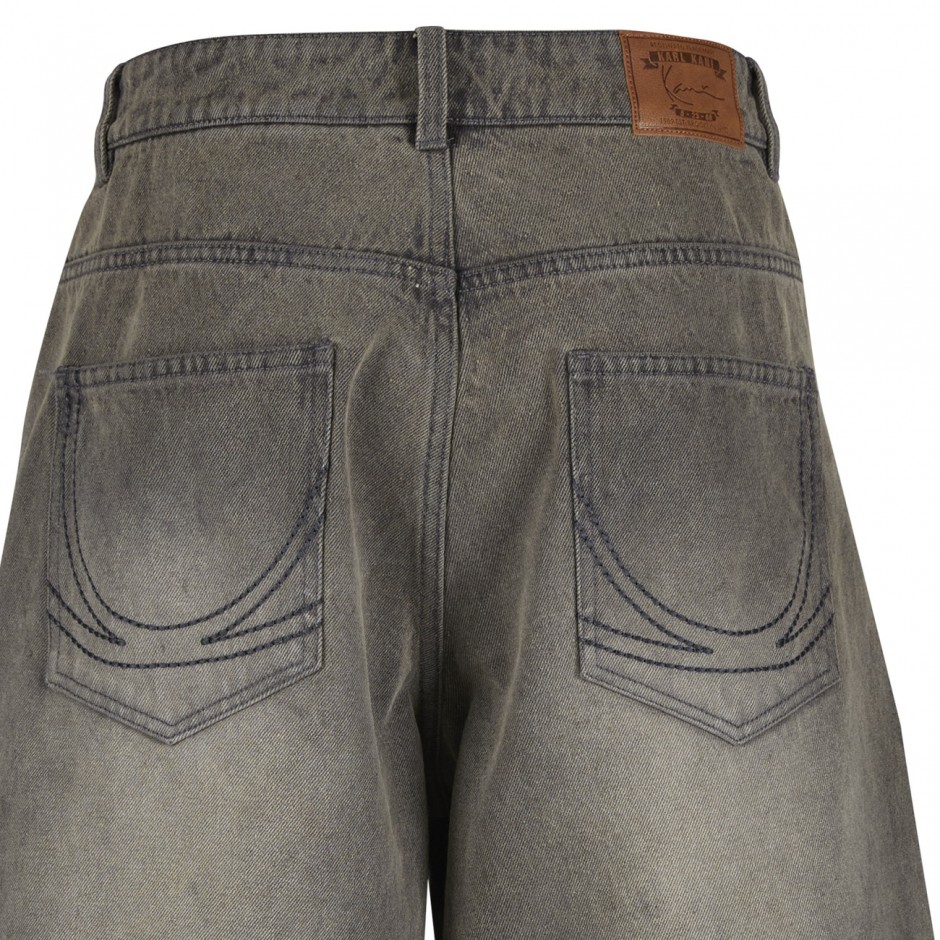 Ανδρική Τζιν Βερμούδα Γκρι - Karl Kani OG Washed Relaxed