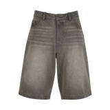 Ανδρική Τζιν Βερμούδα Γκρι - Karl Kani OG Washed Relaxed Εικόνα 