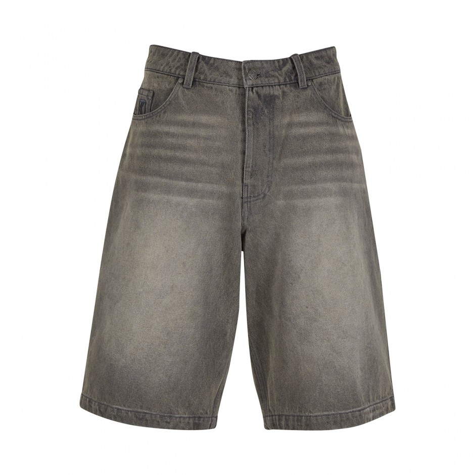 Ανδρική Τζιν Βερμούδα Γκρι - Karl Kani OG Washed Relaxed