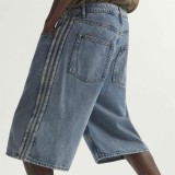 Ανδρική Τζιν Βερμούδα Μπλε - adidas Originals Firebird Adicolor Denim Εικόνα 3