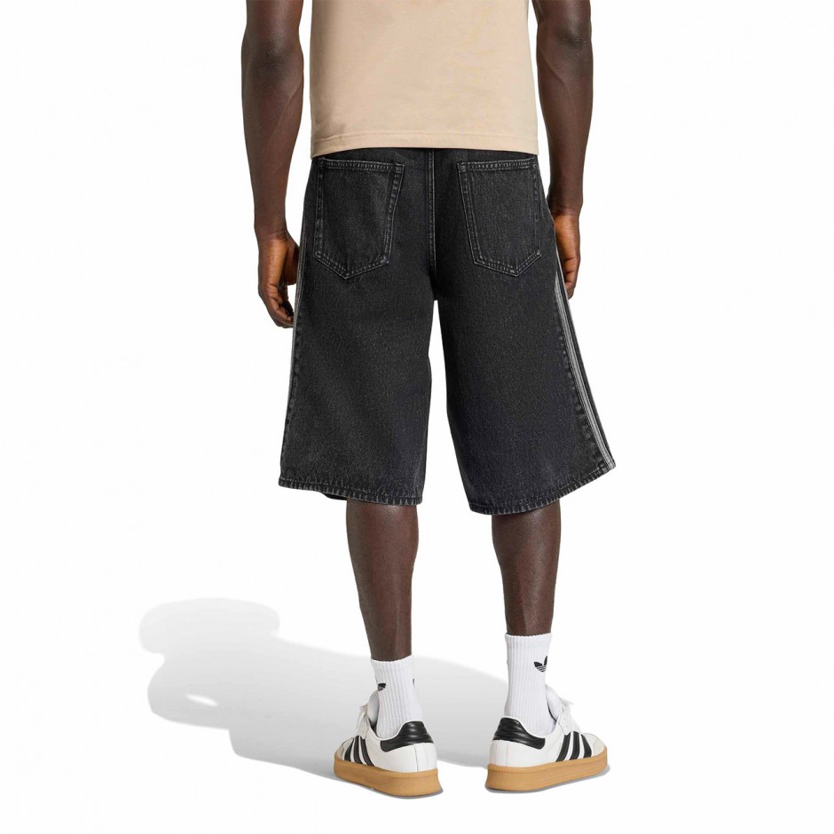 Ανδρική Τζιν Βερμούδα Μαύρη - adidas Originals Adicolor Firebird Denim