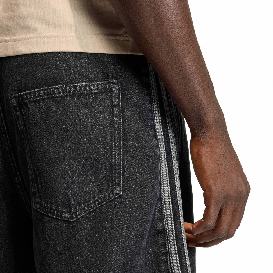 Ανδρική Τζιν Βερμούδα Μαύρη - adidas Originals Adicolor Firebird Denim