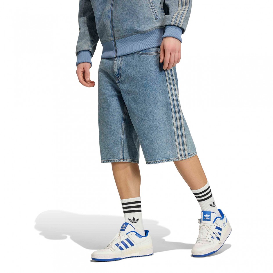 Ανδρική Τζιν Βερμούδα Μπλε - adidas Originals Firebird Adicolor Denim