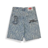 Unisex Τζιν Βερμούδα Μπλε - Grimey Droppin Science Jacquard Baggy  Εικόνα 0