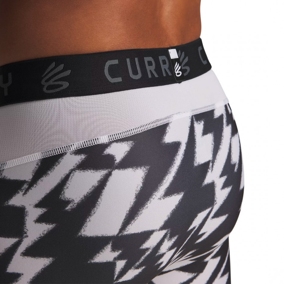 Ανδρικό Κολάν Προπόνησης Λευκό-Μαύρο - Under Armour Curry HeatGear Printed