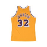 Men's NBA Jersey Yellow - Mitchell & Ness Magic Johnson Los Angeles Lakers 1984-85 Gold Swingman Image 0
