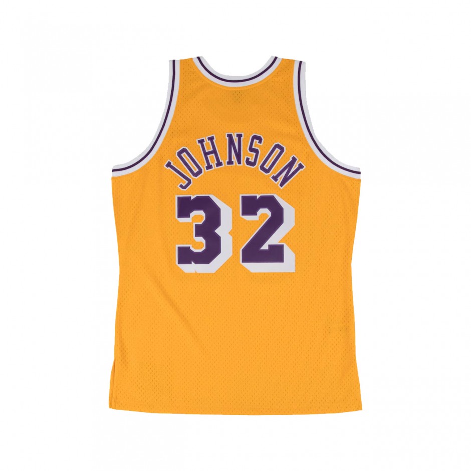 Men's NBA Jersey Yellow - Mitchell & Ness Magic Johnson Los Angeles Lakers 1984-85 Gold Swingman