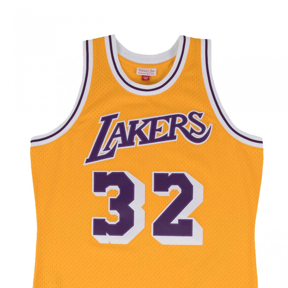 Men's NBA Jersey Yellow - Mitchell & Ness Magic Johnson Los Angeles Lakers 1984-85 Gold Swingman
