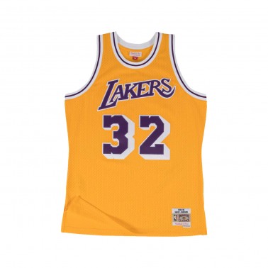 Men's NBA Jersey Yellow - Mitchell & Ness Magic Johnson Los Angeles Lakers 1984-85 Gold Swingman