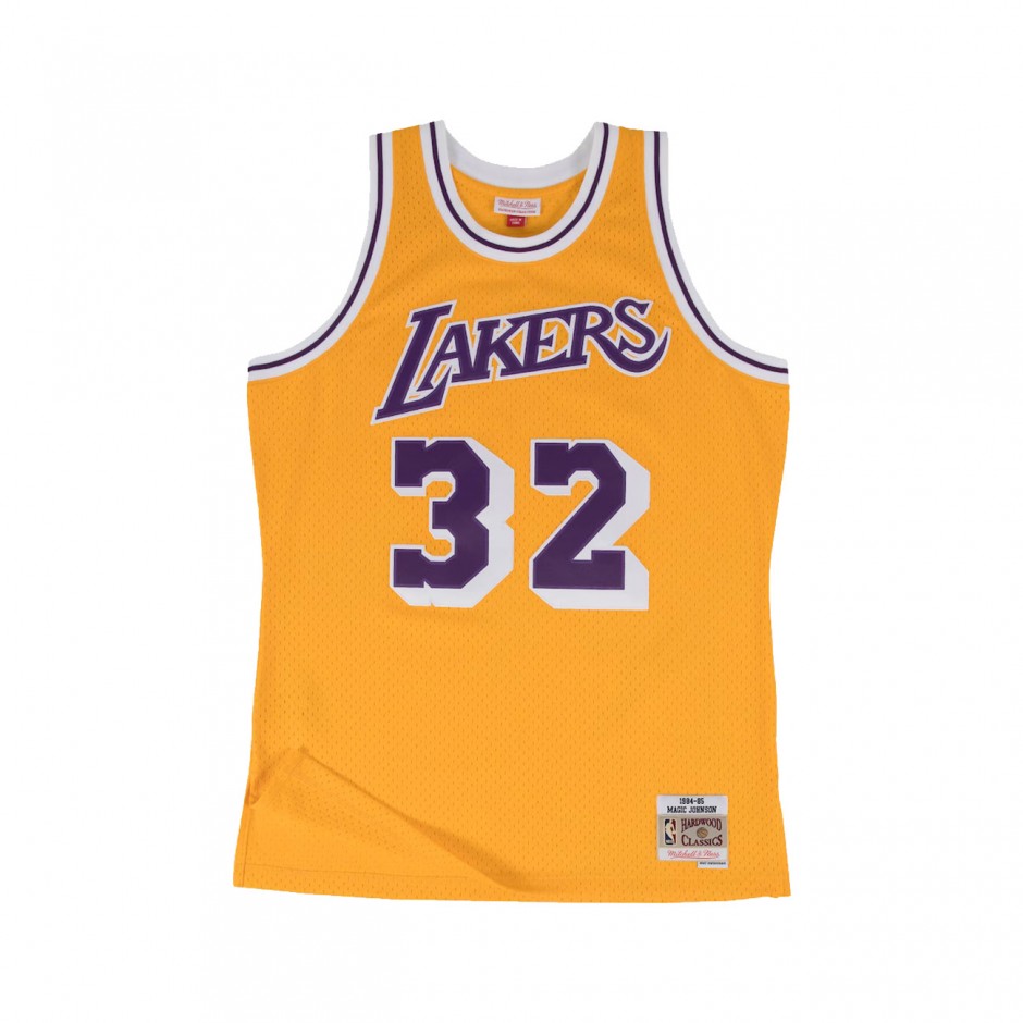 Men's NBA Jersey Yellow - Mitchell & Ness Magic Johnson Los Angeles Lakers 1984-85 Gold Swingman