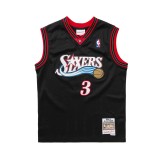 Men's NBA Jersey Black - Mitchell & Ness Allen Iverson Philadelphia 76ers 2000-01 Road Swingman Image 