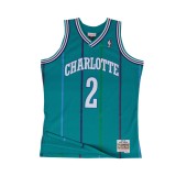 Men's NBA Jersey Turquoise - Mitchell & Ness Larry Johnson Charlotte Hornets 1992-93 Road Swingman Image 