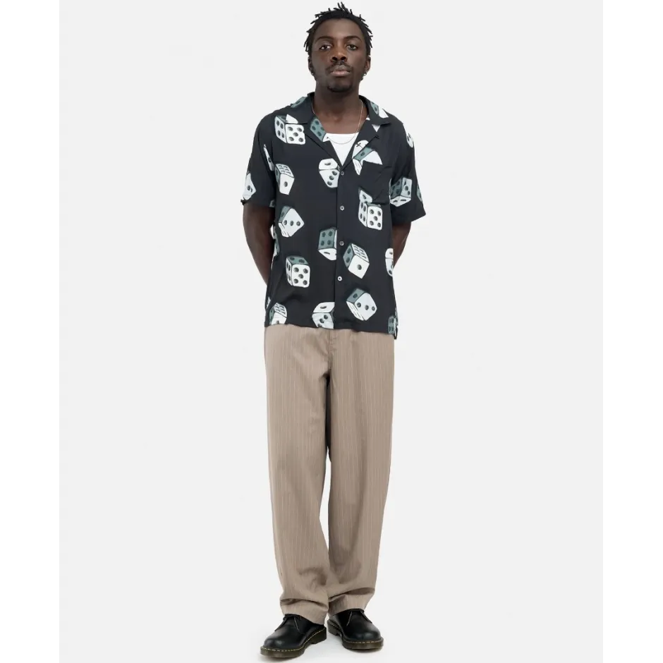 STUSSY DICE PATTERN SHIRT 1110215-BLACK Black - Sneakercage.gr