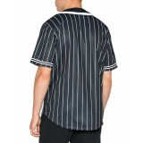 Ανδρικό Πουκάμισο KARL KANI KK SERIF PINSTRIPE BASEBALL SHIRT Μαύρο KM221-115-1-BLACK  Εικόνα 0