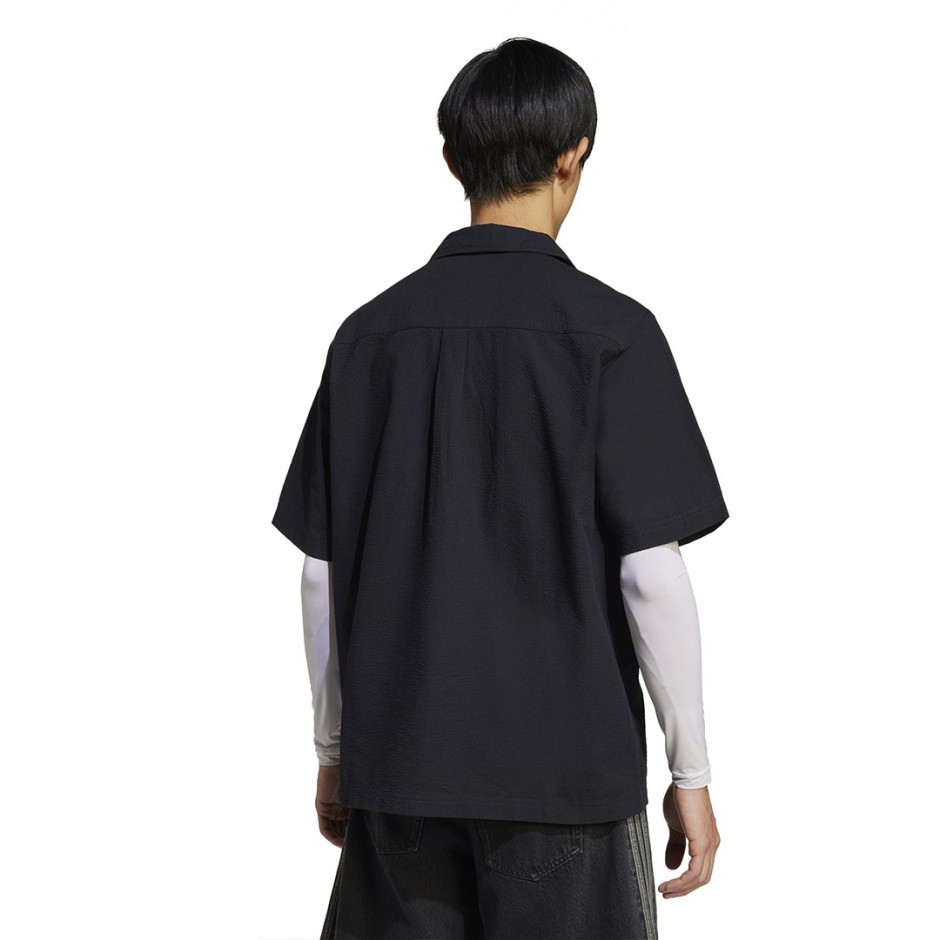Ανδρικό Πουκάμισο Μαύρο - adidas Originals Essentials Seersucker