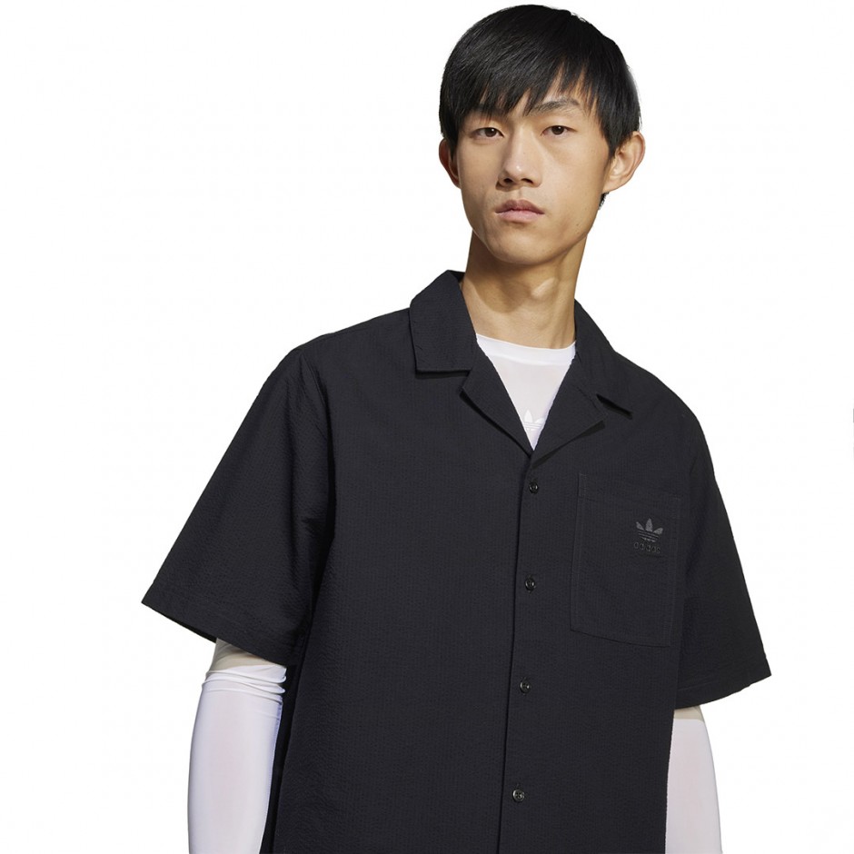 Ανδρικό Πουκάμισο Μαύρο - adidas Originals Essentials Seersucker