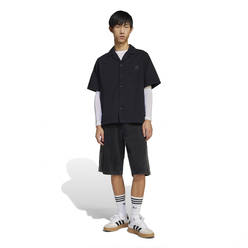 Ανδρικό Πουκάμισο Μαύρο - adidas Originals Essentials Seersucker