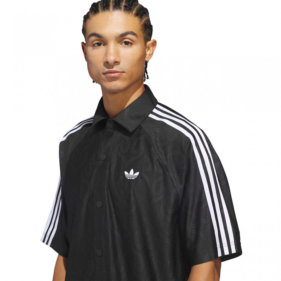 Ανδρικό Πουκάμισο Μαύρο - adidas Originals Basketball Flame Top