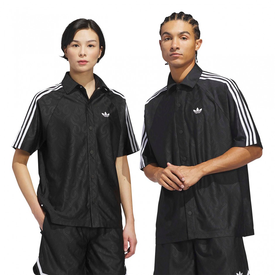 Ανδρικό Πουκάμισο Μαύρο - adidas Originals Basketball Flame Top