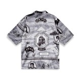 GRIMEY SUPASTAR SATIN BUTTON UP SHIRT GHS120-BLK Coal Image 0