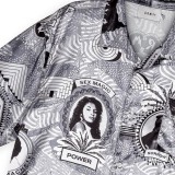 GRIMEY SUPASTAR SATIN BUTTON UP SHIRT GHS120-BLK Coal Image 1