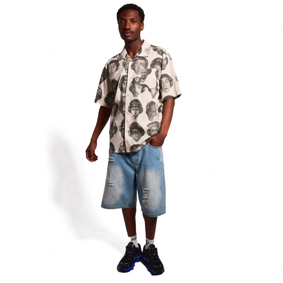 GRIMEY THE MIDNITE BUTTON UP SHIRT GHS746-LGRE Grey