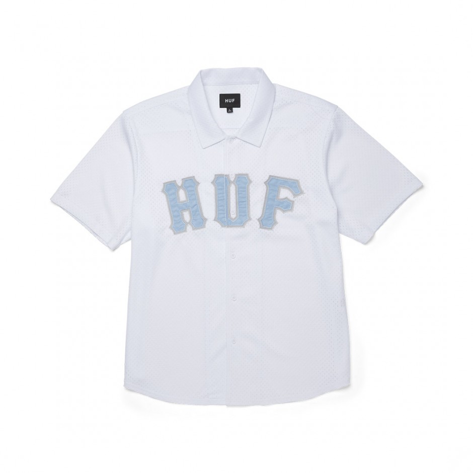 Ανδρικό Πουκάμισο Λευκό - HUF Arch Mesh Button Up