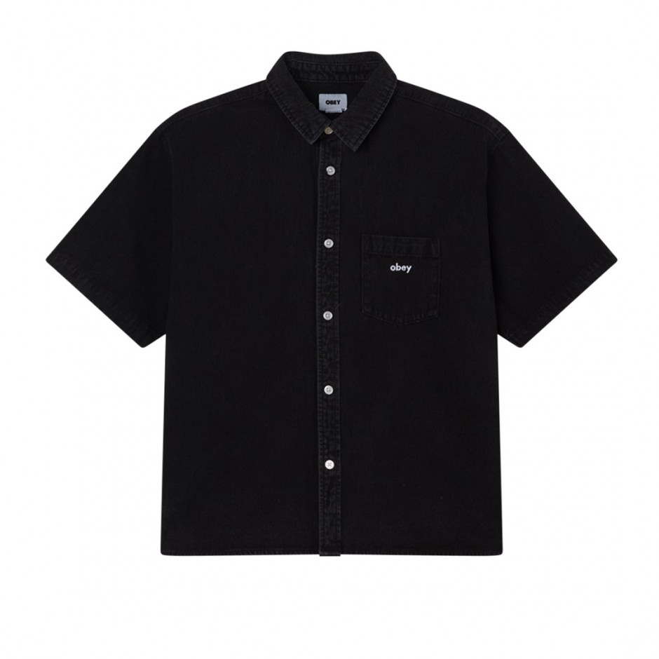 OBEY BIGWIG DENIM SHIRT SS 181210425-FBL Black