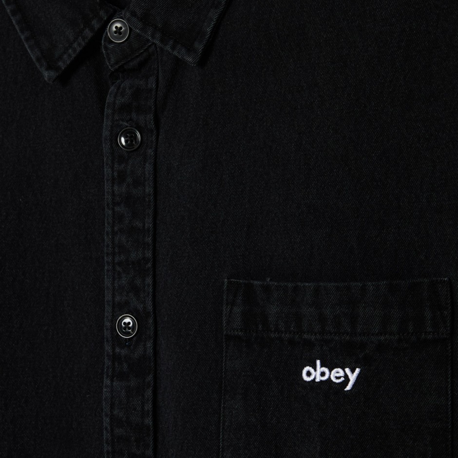 Ανδρικό Τζιν Πουκάμισο Μαύρο - Obey Owens Denim