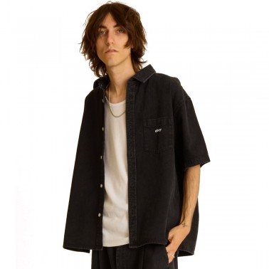 OBEY BIGWIG DENIM SHIRT SS 181210425-FBL Black