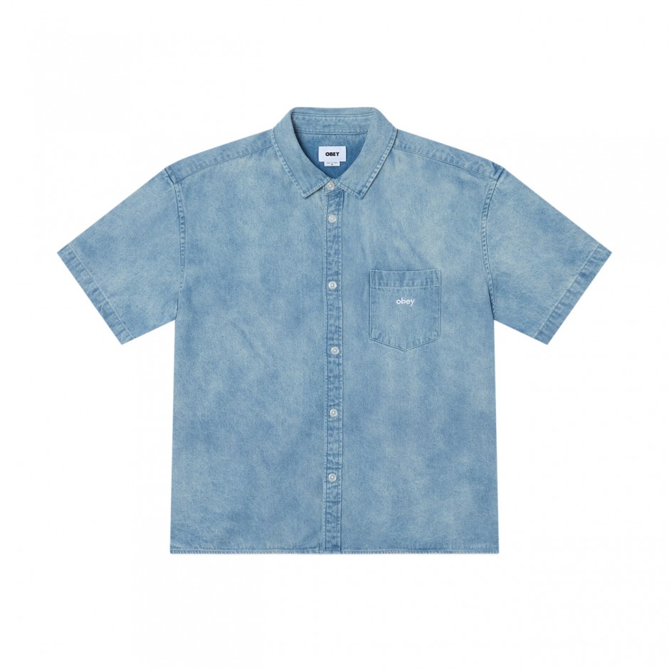 Men's Denim Shirt Blue - Obey Owens Denim