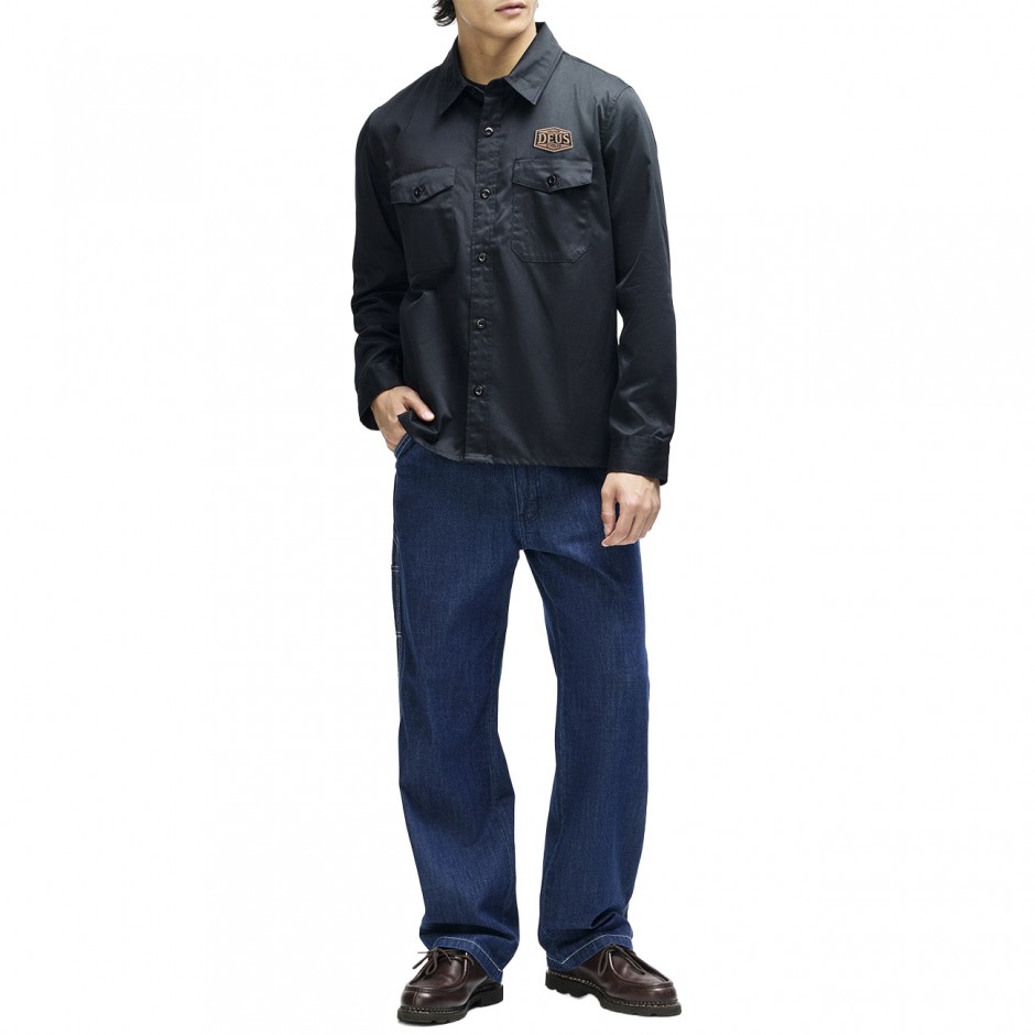DEUS SERVICE LS SHIRT D263MSH177-BLK Μαύρο