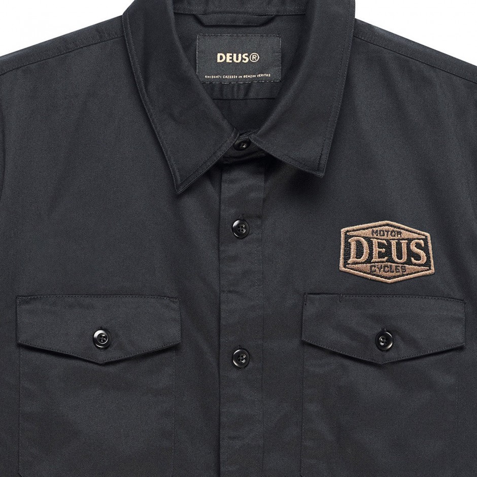 DEUS SERVICE LS SHIRT D263MSH177-BLK Μαύρο