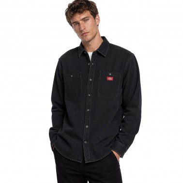 Ανδρικό Τζιν Πουκάμισο Μαύρο - Dickies Mechanic Denim