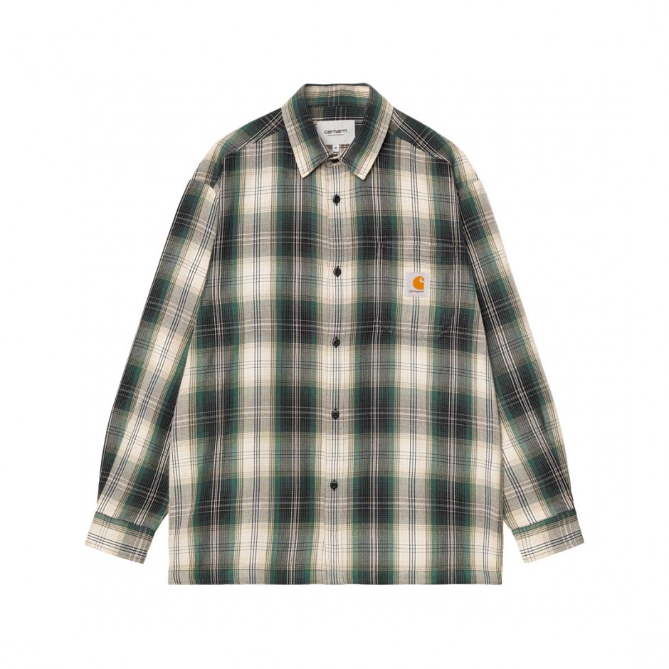 CARHARTT WIP L/S BLANTON SHIRT ACRYLIC PLAIN WEAVE I034379-2MFXX Grey