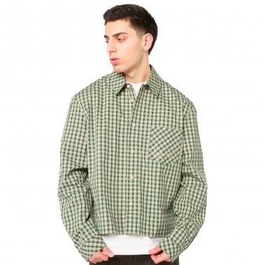 Men's Shirt Green - Karl Kani Signature Check Boxy