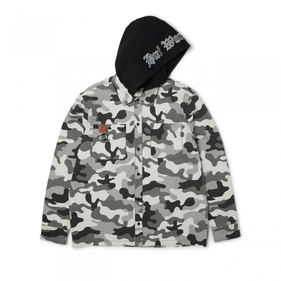 Ανδρικό Overshirt Παραλλαγή - HUF Olympia Camo Hooded