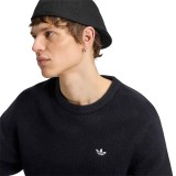 Ανδρική Πλεκτή Μπλούζα Μαύρη - adidas Originals Trefoil Essentials Fully Knit Εικόνα 1