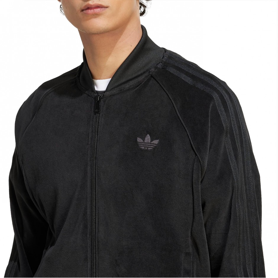 Ανδρική Ζακέτα Μαύρη - adidas Originals SST Adicolor Velour