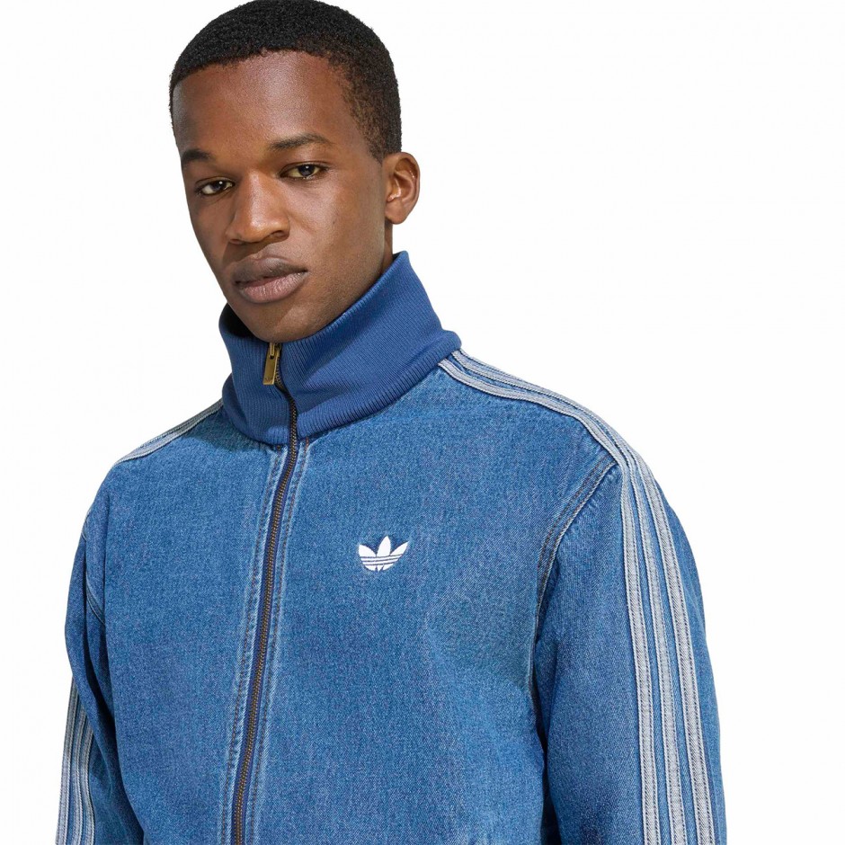 Men's Denim Track Top Blue - adidas Originals Adicolor Denim Firebird