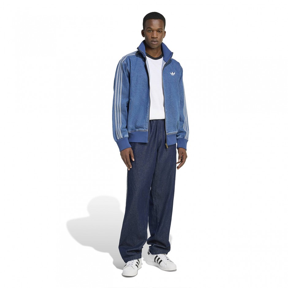 Men's Denim Track Top Blue - adidas Originals Adicolor Denim Firebird