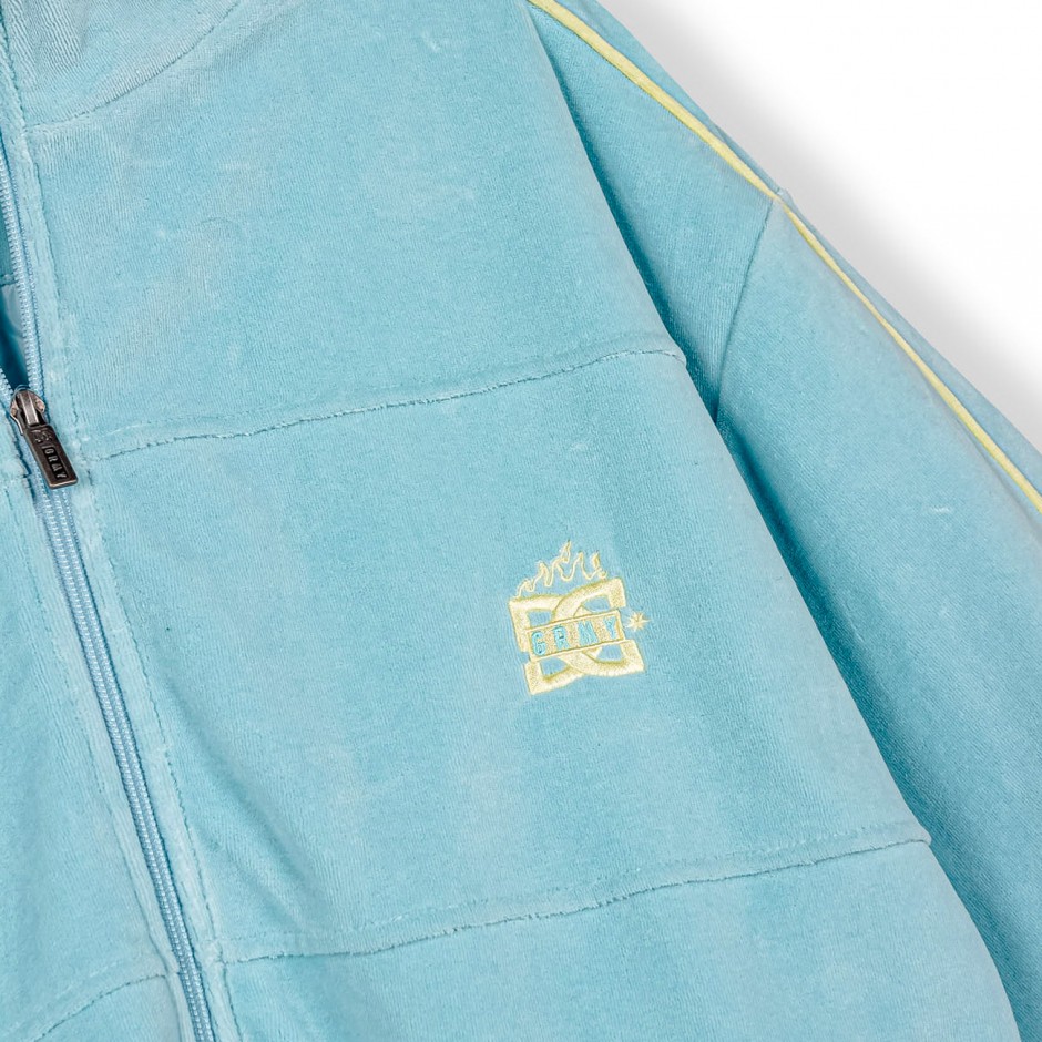 GRIMEY SWARM DC SHOES X GRIMEY VELVET TRACK JACKET GVTJ194-BLU Blue