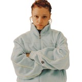 GRIMEY SWARM DC SHOES X GRIMEY VELVET TRACK JACKET GVTJ194-BLU Blue Image 6
